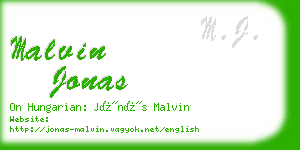 malvin jonas business card